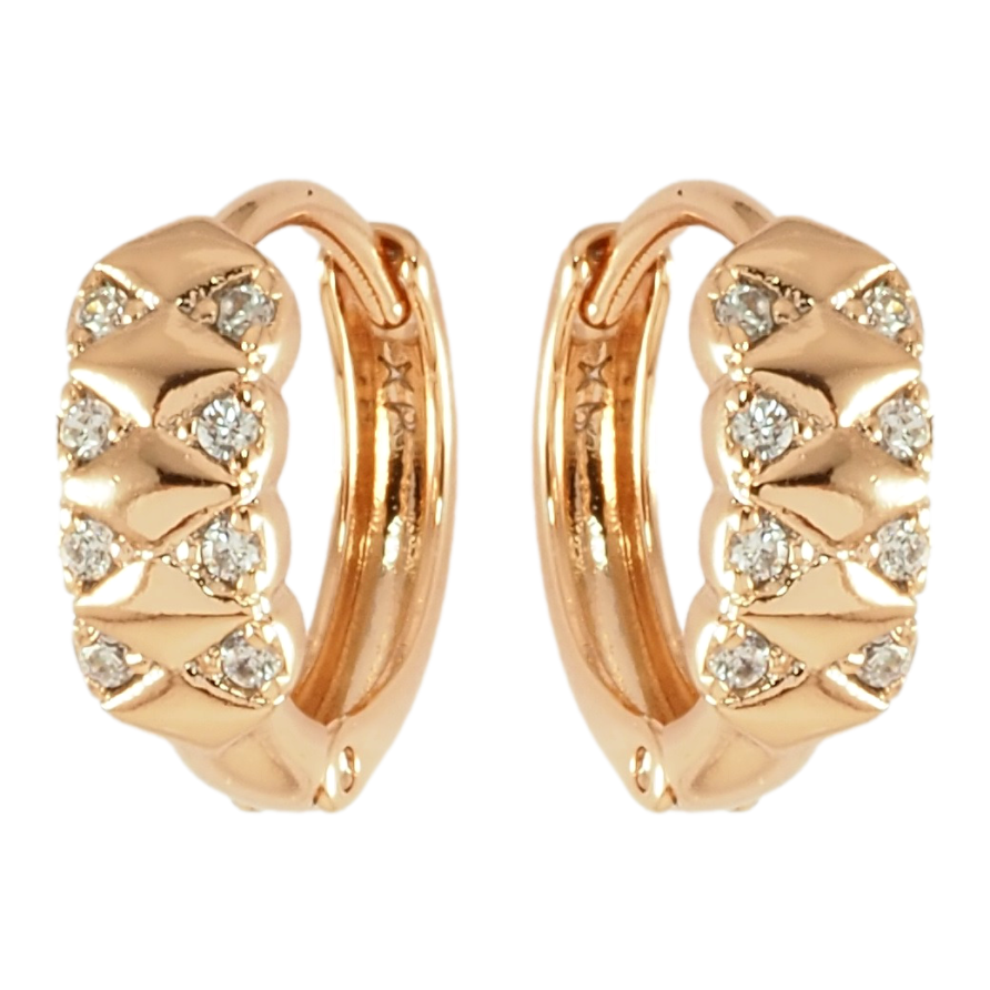 Серьги Xuping Позолота 18K колечки Декоративный узор с цирконием фото №1