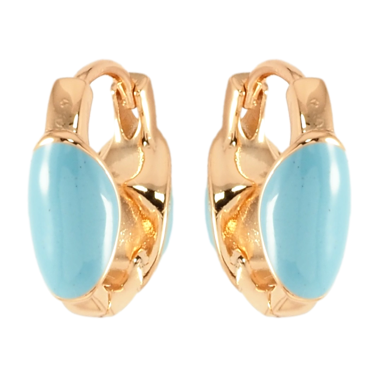 Сережки Xuping Позолота 18K колечка Візерунок блакитною емаллю фото №8