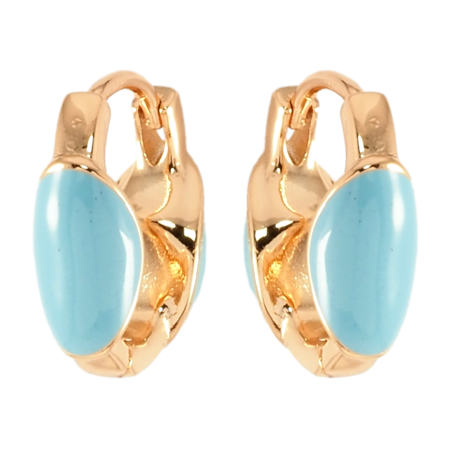 Серьги Xuping Позолота 18K колечки Узор голубой эмалью фото №1