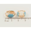 Серьги Xuping Позолота 18K колечки Узор голубой эмалью фото №2