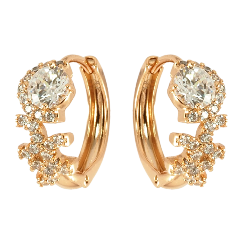 Сережки Xuping Позолота 18K колечка Інкрустація цирконієм фото №9