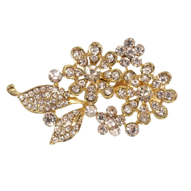 Брошка Квіткова композиція зі стразами фото №22