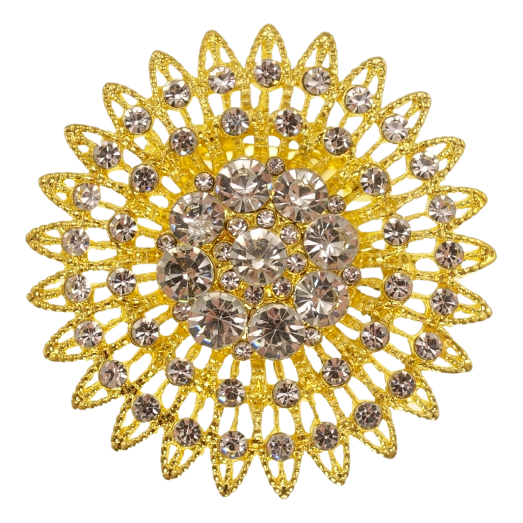 Брошка Соняшник зі стразами фото №15