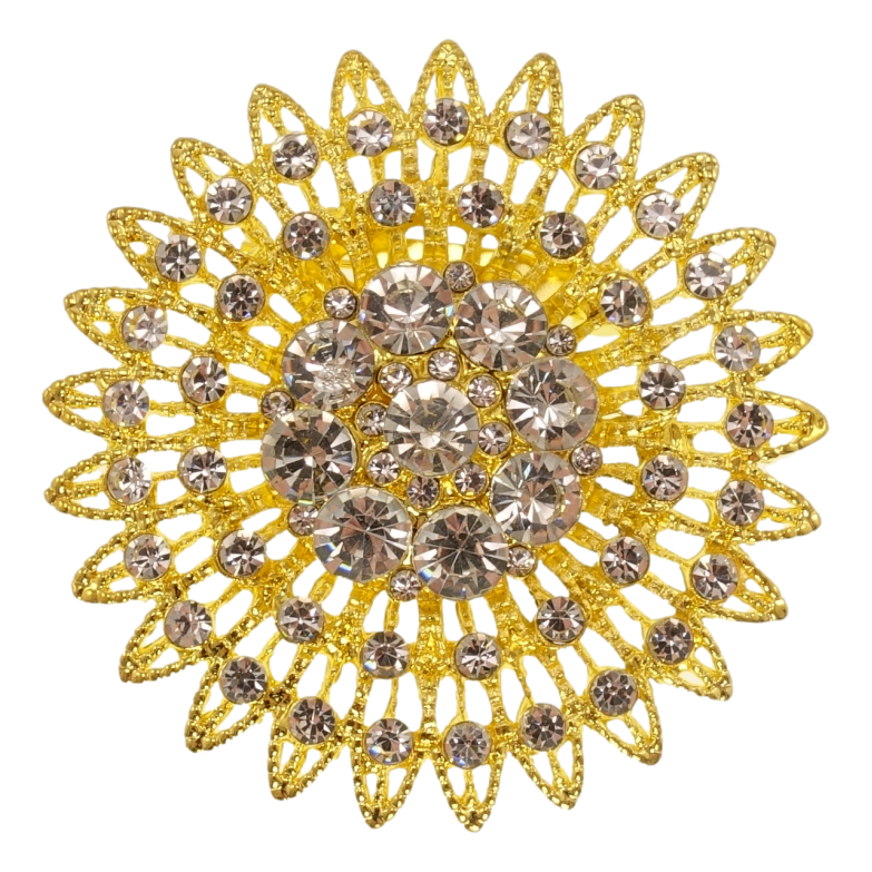 Брошь Подсолнух с стразами фото №3