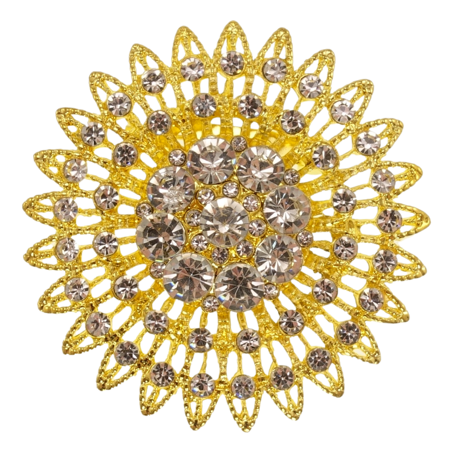 Брошка Соняшник зі стразами фото №1
