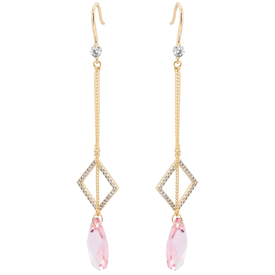 Сережки Xuping колір 18K з кристалами Swarovski французький замок Підвіски з кристалом Rose фото №1