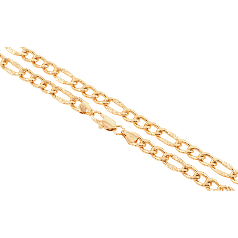 Цепочка Xuping Позолота 18K Плетение Фигаро с узором длина 49см х 6-7мм фото №13