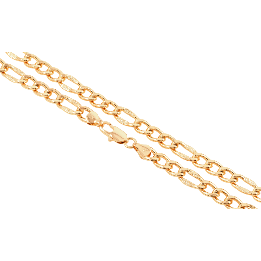Ланцюжок Xuping Позолота 18K Плетіння Фігаро з візерунком довжина 49см х 6-7мм фото №1