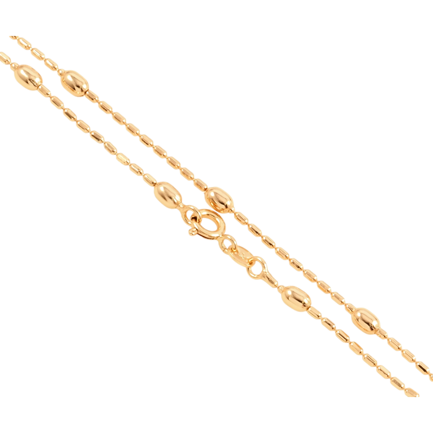 Ланцюжок Xuping Позолота 18K Плетіння Перлина з намистинами довжина 45см х 1мм фото №1