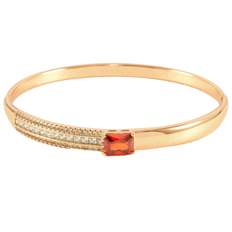 Браслет Xuping Позолота 18K Інкрустація цирконієм з червоним фіанітом ø 6см фото №1