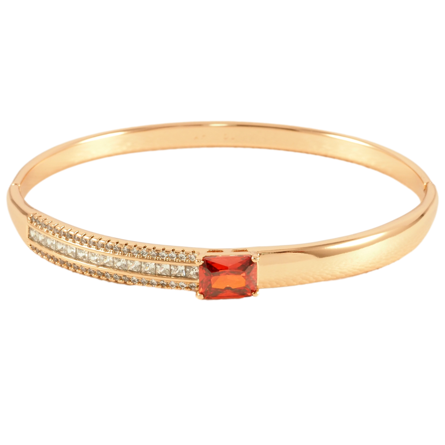 Браслет Xuping Позолота 18K Инкрустация цирконием с красным фианитом ø 6см фото №1