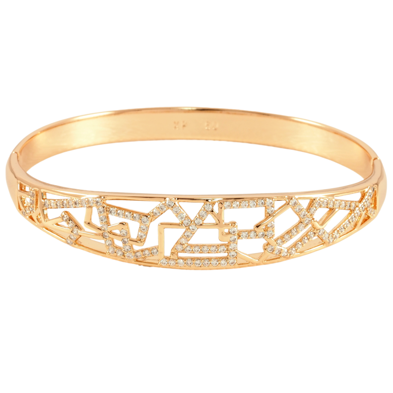 Браслет Xuping Позолота 18K Декоративный узор с цирконием ø 6см фото №1