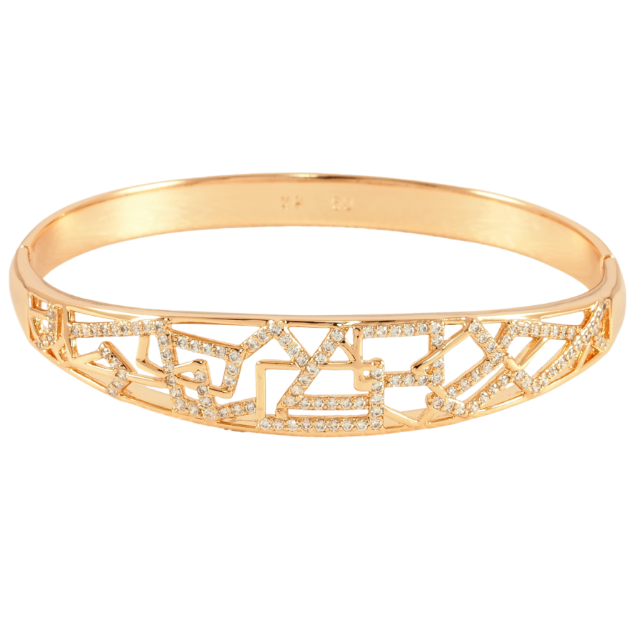 Браслет Xuping Позолота 18K Декоративный узор с цирконием ø 6см фото №1