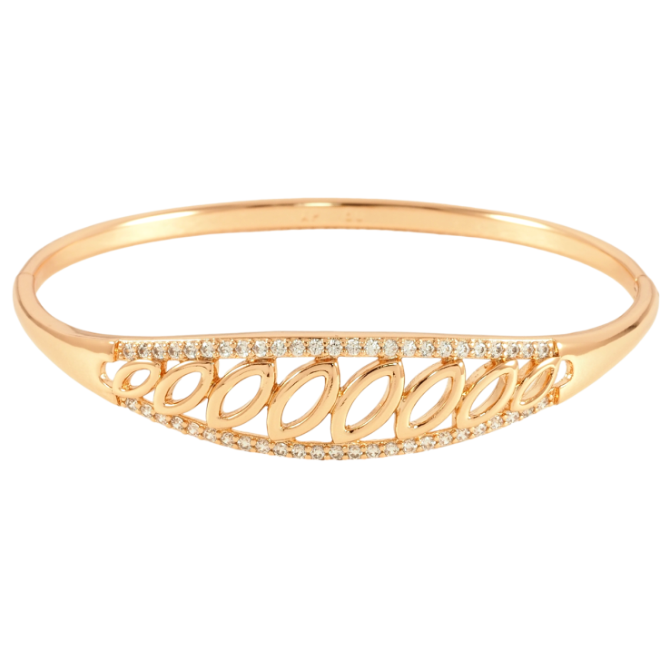 Браслет Xuping Позолота 18K Декоративный узор с цирконием ø 6см фото №2