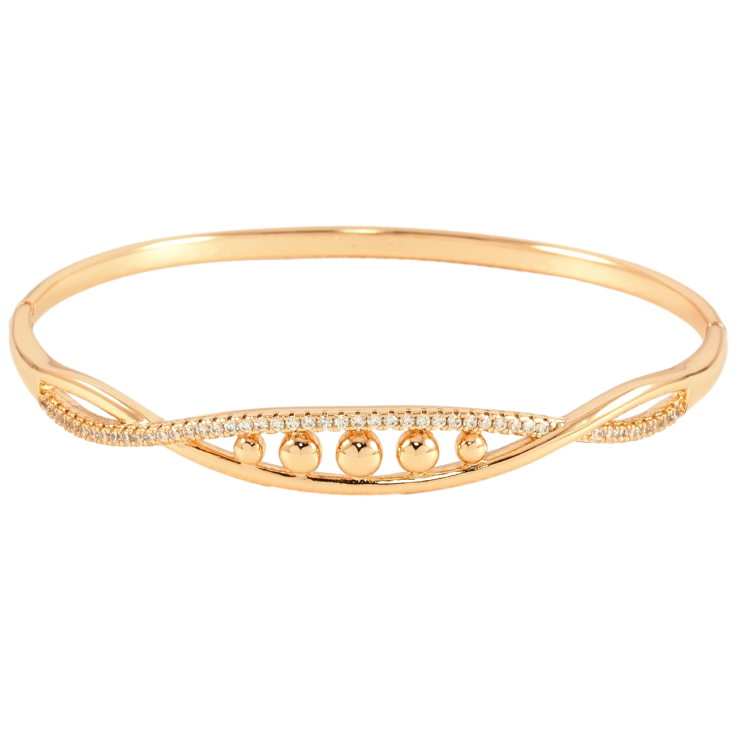 Браслет Xuping Позолота 18K Декоративный узор с цирконием ø 6см фото №3