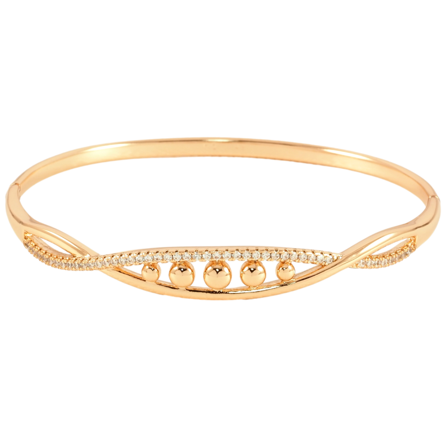 Браслет Xuping Позолота 18K Декоративный узор с цирконием ø 6см фото №1