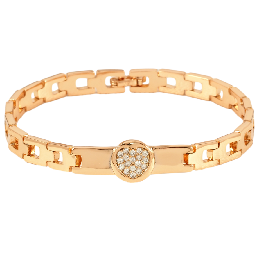 Браслет Xuping Позолота 18K Сердечко с цирконием размер 19.5см х 6мм фото №1