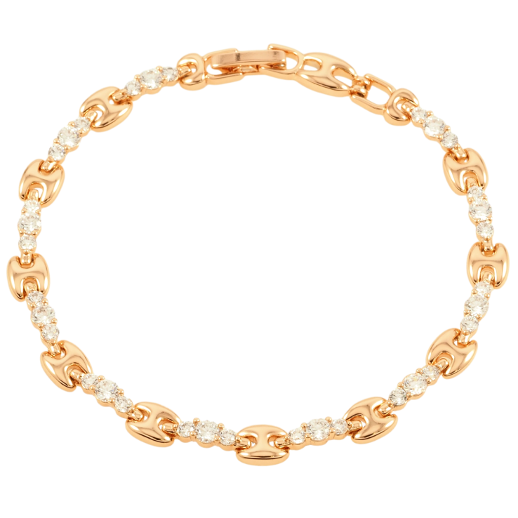 Браслет Xuping Позолота 18K Дорожка циркония с декоративными вставками размер 18.5см х 3-5мм фото №11