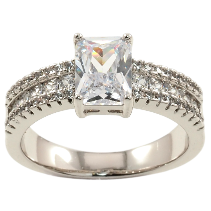 Каблучка Xuping Родій Фіаніт з інкрустацією цирконієм фото №3 Каблучка Xuping Родій Фіаніт з інкрустацією цирконієм фото №3