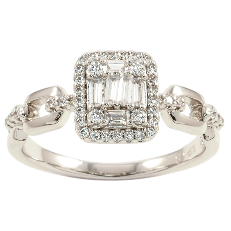 Каблучка Xuping Родій Візерунок з інкрустацією цирконієм фото №1