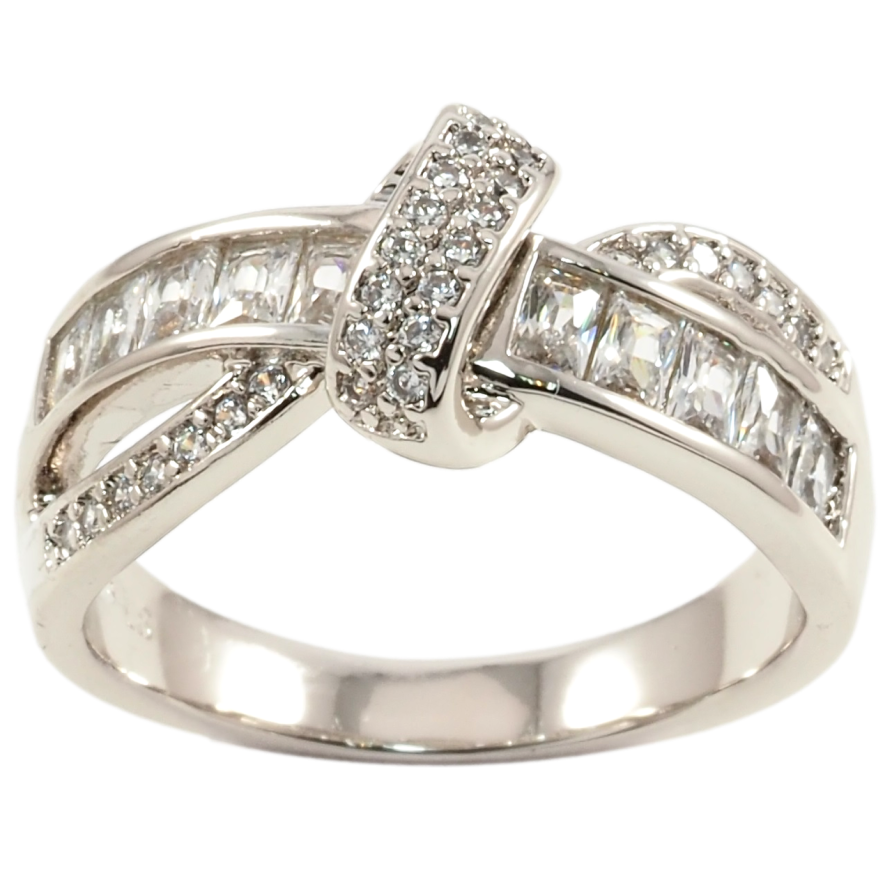 Кольцо Xuping Родий Узор с инкрустацией цирконием фото №1