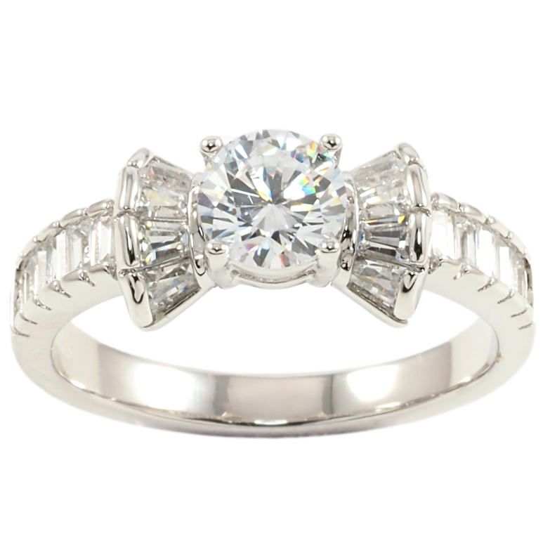 Кольцо Xuping Родий Кристальный бант фото №1