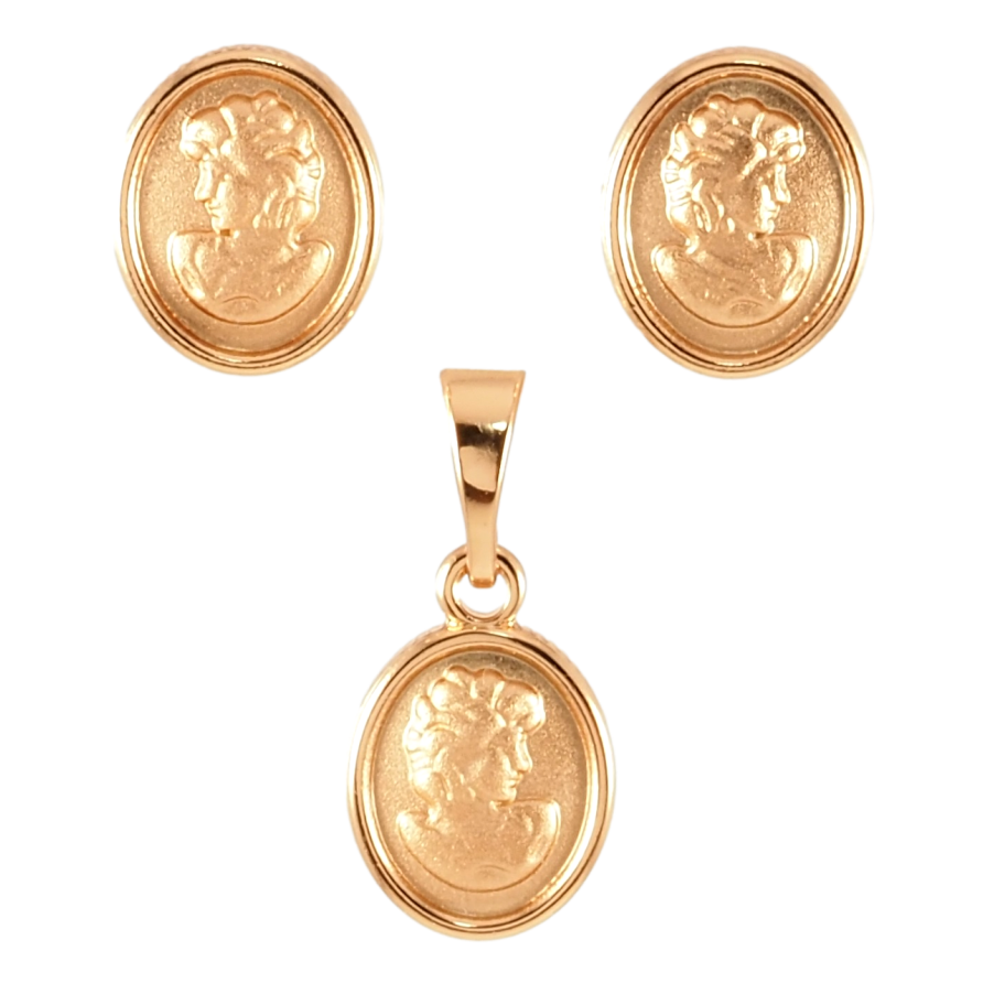 Набір Xuping Позолота 18K Сережки Кулон Портрет 9х10мм фото №1
