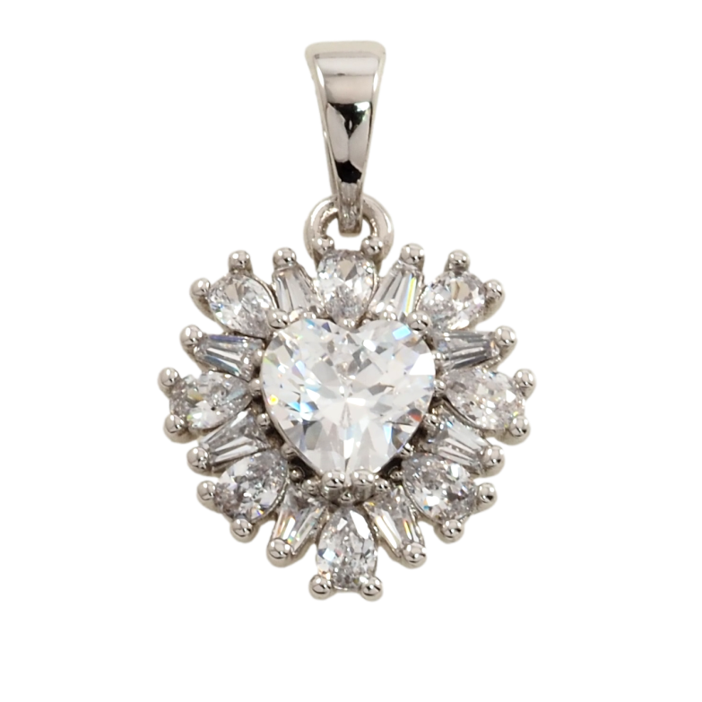 Кулон Xuping Родій Кришталеве серце для ланцюжка до 5мм фото №1