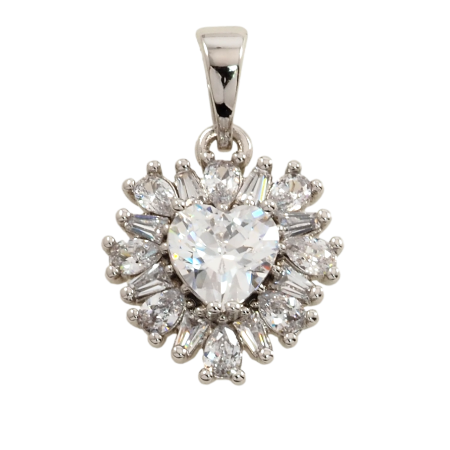 Кулон Xuping Родій Кришталеве серце для ланцюжка до 5мм фото №1