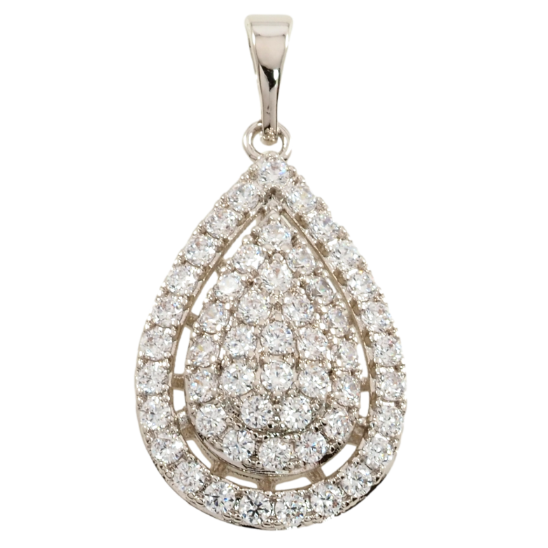 Кулон Xuping Родій Крапелька з інкрустацією цирконієм для ланцюжка до 5мм фото №1