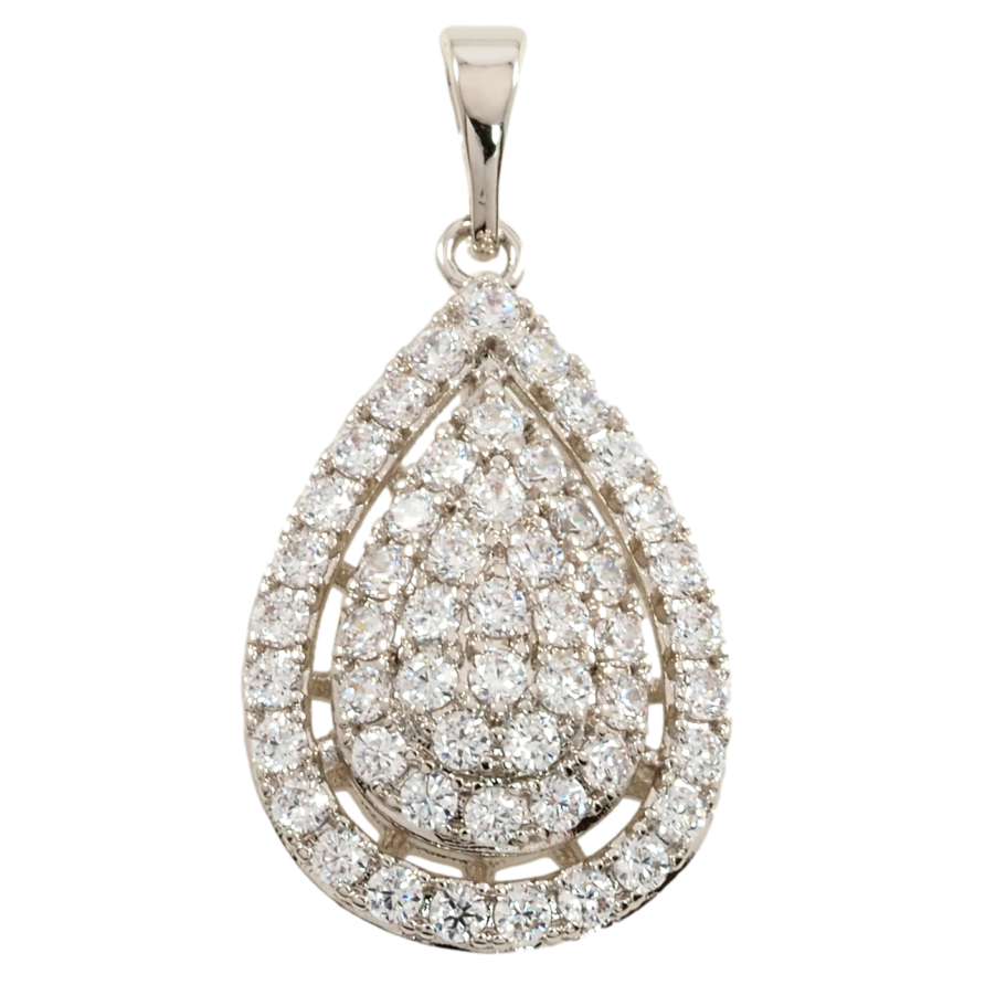 Кулон Xuping Родій Крапелька з інкрустацією цирконієм для ланцюжка до 5мм фото №1