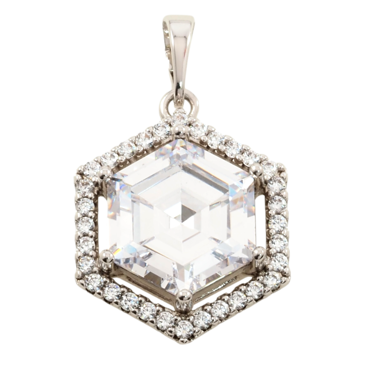 Кулон Xuping Родій Фіаніт в обрамленні цирконію для ланцюжка до 6мм фото №15 Кулон Xuping Родій Фіаніт в обрамленні цирконію для ланцюжка до 6мм фото №15