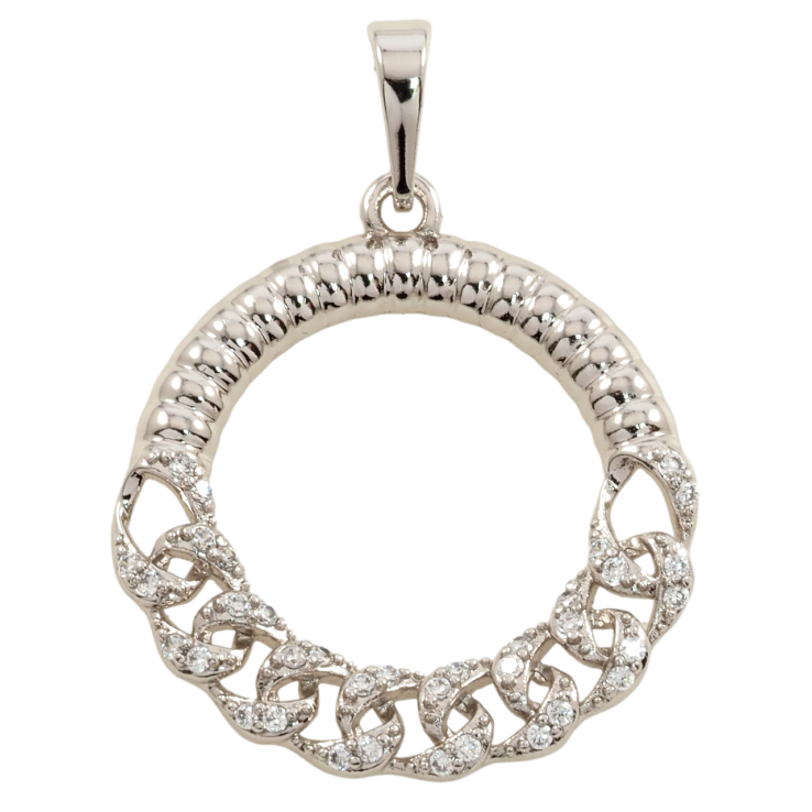 Кулон Xuping Родій Колечко з візерунком ланцюжок для ланцюжка до 6мм фото №7