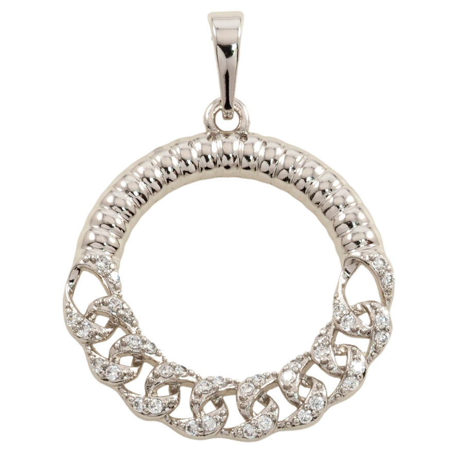 Кулон Xuping Родій Колечко з візерунком ланцюжок для ланцюжка до 6мм фото №1