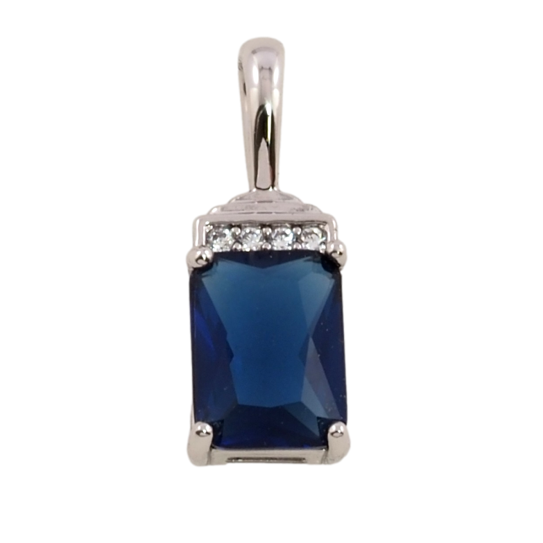 Кулон Xuping Родій Синій фіаніт для ланцюжка до 3мм фото №1