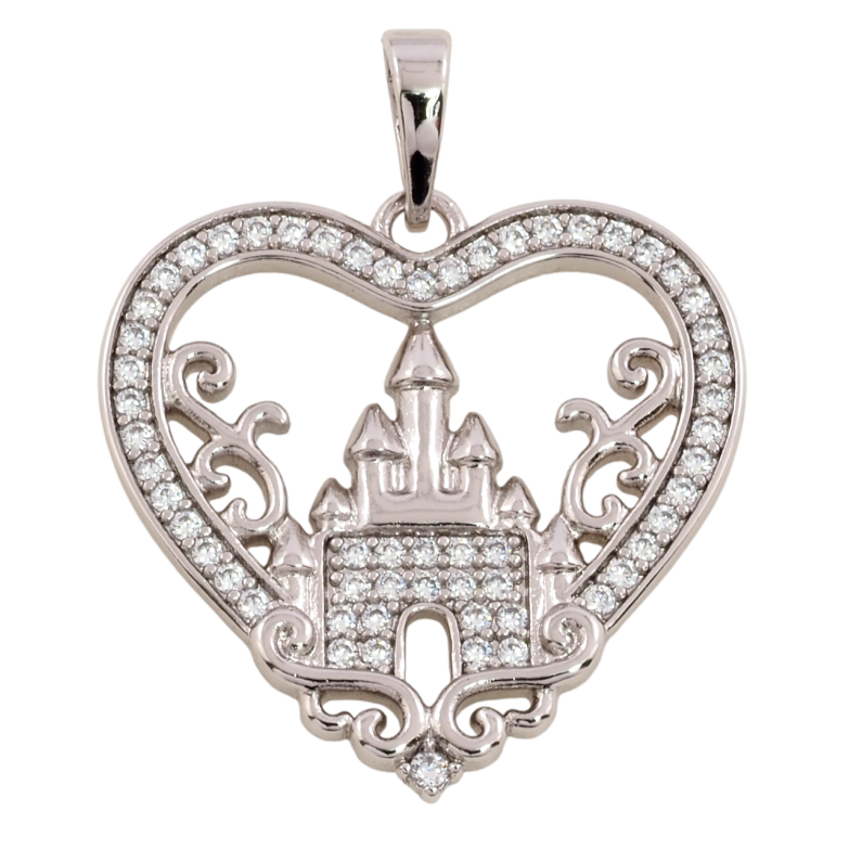 Кулон Xuping Родій Сердечко з замком для ланцюжка до 6мм фото №13