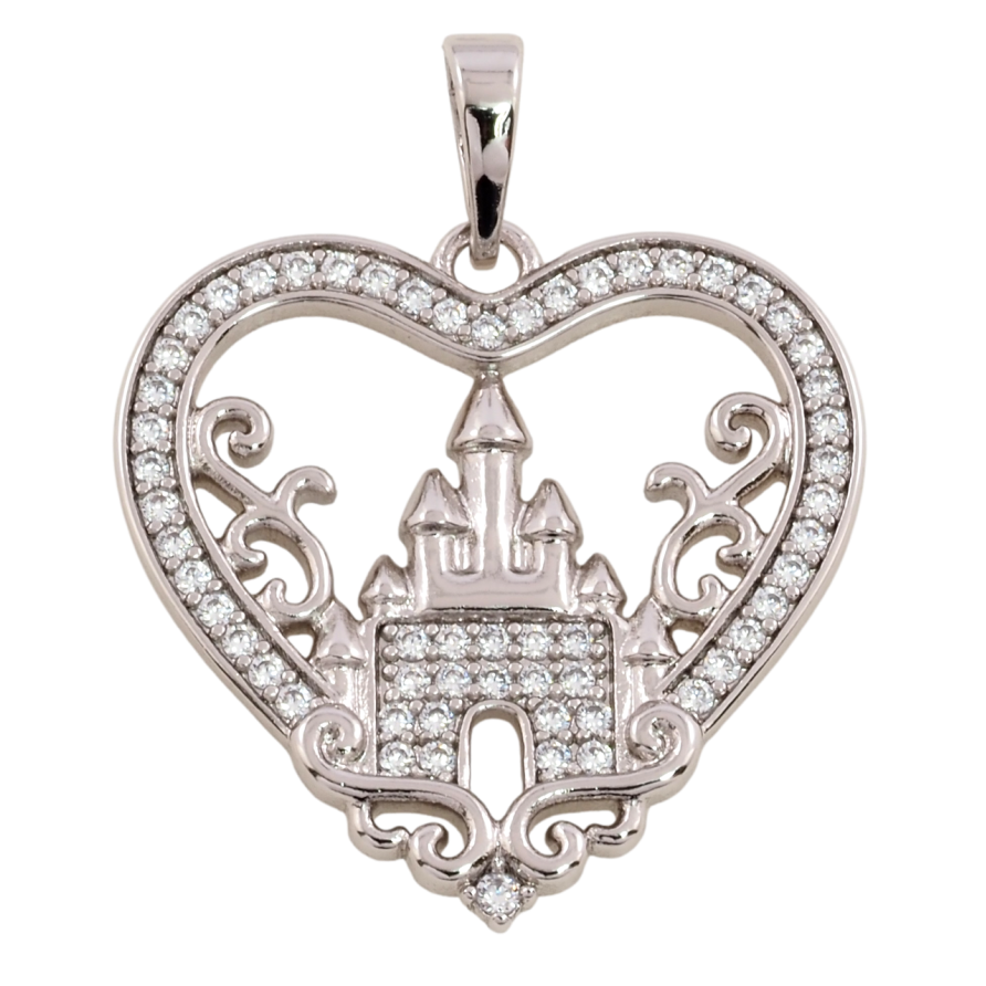 Кулон Xuping Родий Сердечко с замком для цепочки до 6мм фото №1