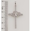 Кулон Xuping Родий Крест с цирконием и сердечками для цепочки до 6мм фото №2