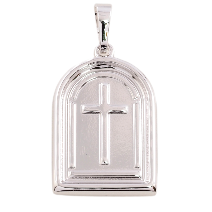 Кулон Xuping Родій Ладанка з Хрестом для ланцюжка до 7мм фото №5 Кулон Xuping Родій Ладанка з Хрестом для ланцюжка до 7мм фото №5