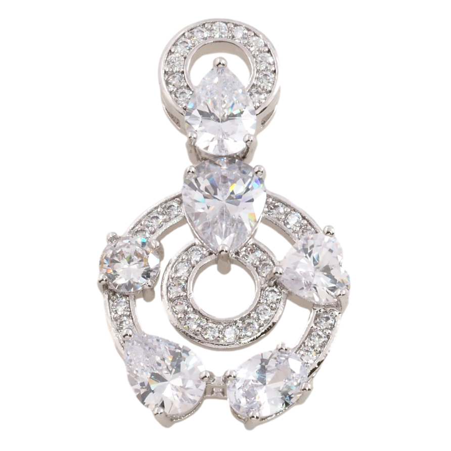 Кулон Xuping Родій Візерунок з інкрустацією цирконієм для ланцюжка до 2мм фото №1