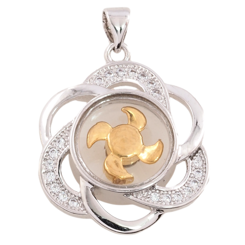 Кулон Xuping Позолота 14К + Родий Цветочек с пропеллером для цепочки до 3мм фото №1