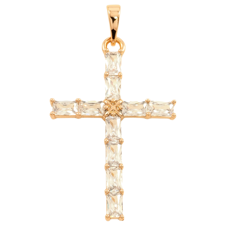 Кулон Xuping Позолота 18K Хрест з цирконієм для ланцюжка до 6мм фото №1