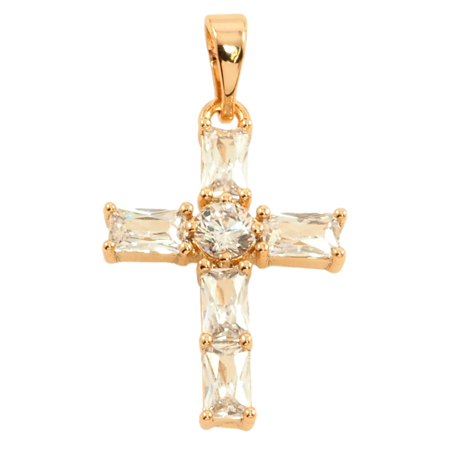 Кулон Xuping Позолота 18K Крест с цирконием для цепочки до 5мм фото №1 Кулон Xuping Позолота 18K Крест с цирконием для цепочки до 5мм фото №1