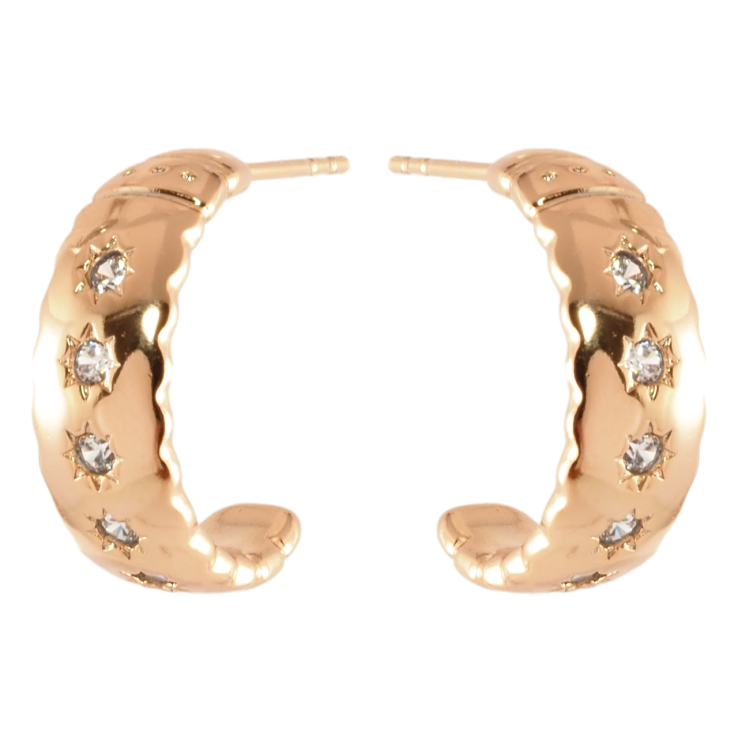 Серьги Xuping Позолота 18K пусеты Дуги с вставками циркония фото №23