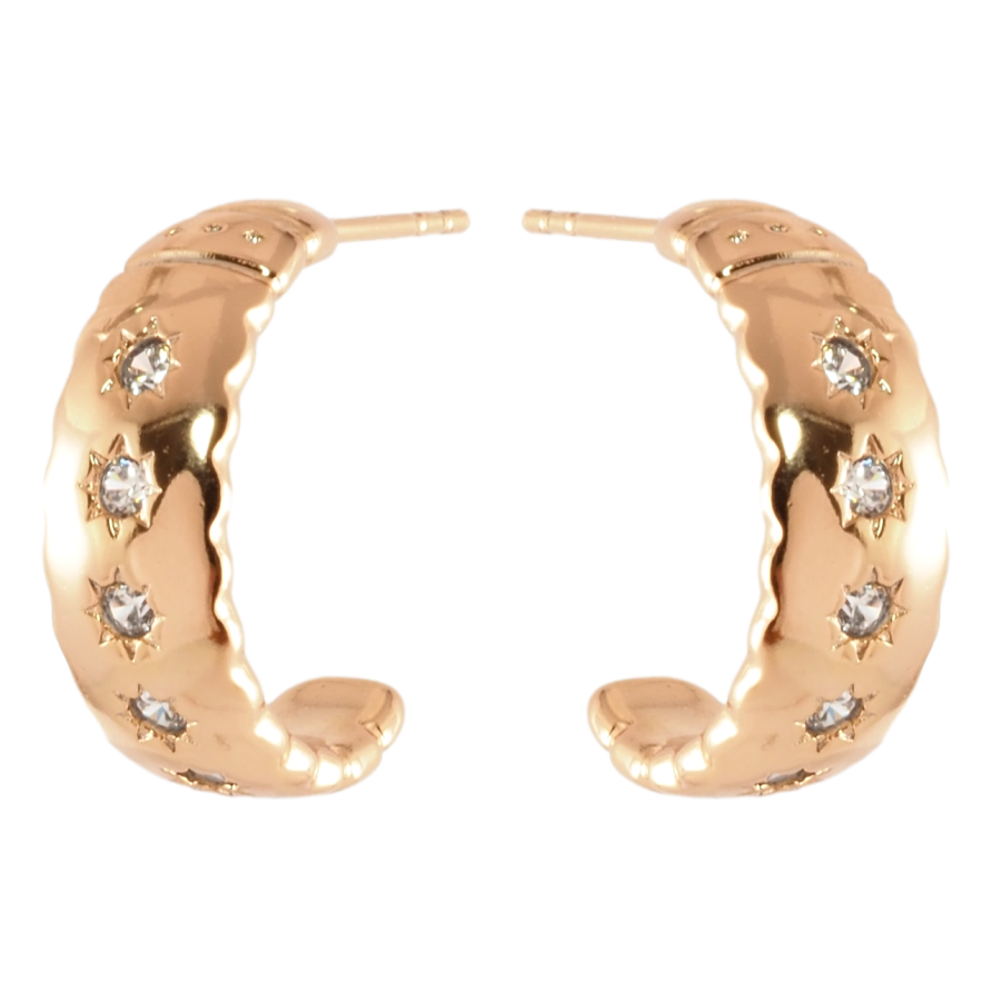 Серьги Xuping Позолота 18K пусеты Дуги с вставками циркония фото №1