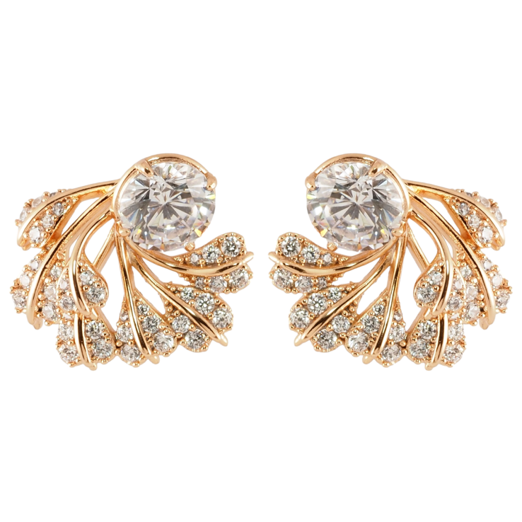 Серьги Xuping Позолота 18K пусеты Декоративный узор с цирконием фото №24