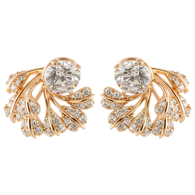 Серьги Xuping Позолота 18K пусеты Декоративный узор с цирконием фото №1