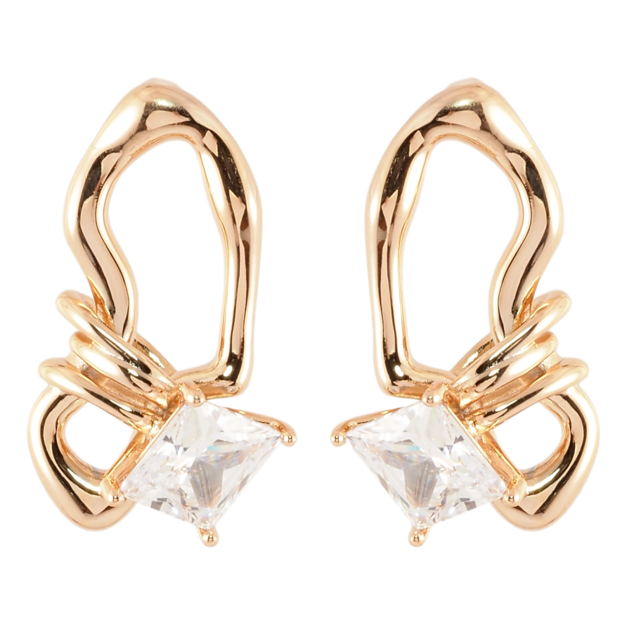 Серьги Xuping Позолота 18K пусеты Декоративный узор с фианитами фото №1 Серьги Xuping Позолота 18K пусеты Декоративный узор с фианитами фото №1