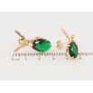 Серьги Xuping Позолота 18K пусеты Фея на зеленом кристалле фото №2 Серьги Xuping Позолота 18K пусеты Фея на зеленом кристалле фото №2