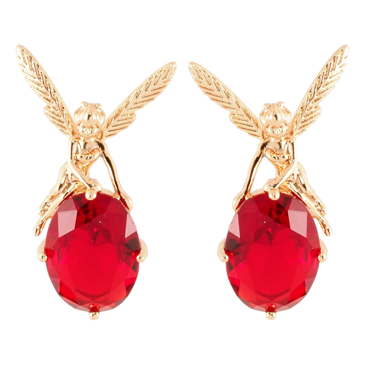 Серьги Xuping Позолота 18K пусеты Фея на красном кристалле фото №20 Серьги Xuping Позолота 18K пусеты Фея на красном кристалле фото №20